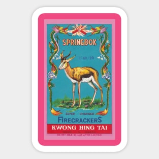 VINTAGE FIRECRACKER SPRINGBOK Sticker